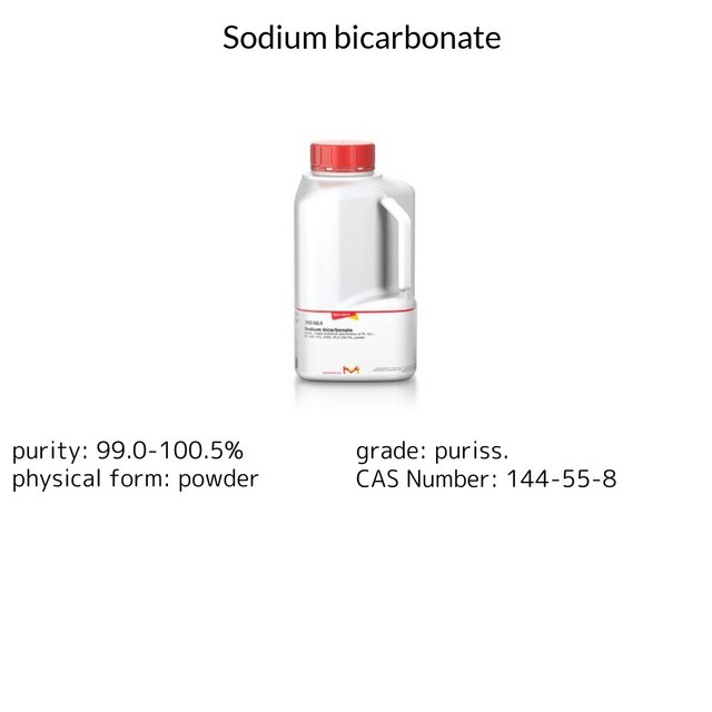 Sodium bicarbonate puriss., meets analytical specification of Ph. Eur., BP, USP, FCC, E500, 99.0-100.5%, powder