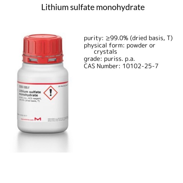 Lithium sulfate monohydrate puriss. p.a., ACS reagent, ≥99.0% (dried basis, T)