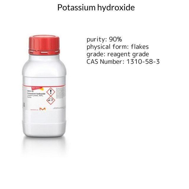 Potassium hydroxide reagent grade, 90%, flakes