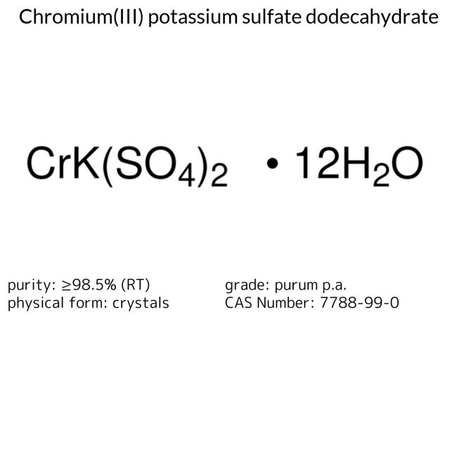 Chromium(III) potassium sulfate dodecahydrate purum p.a., ≥98.5% (RT)