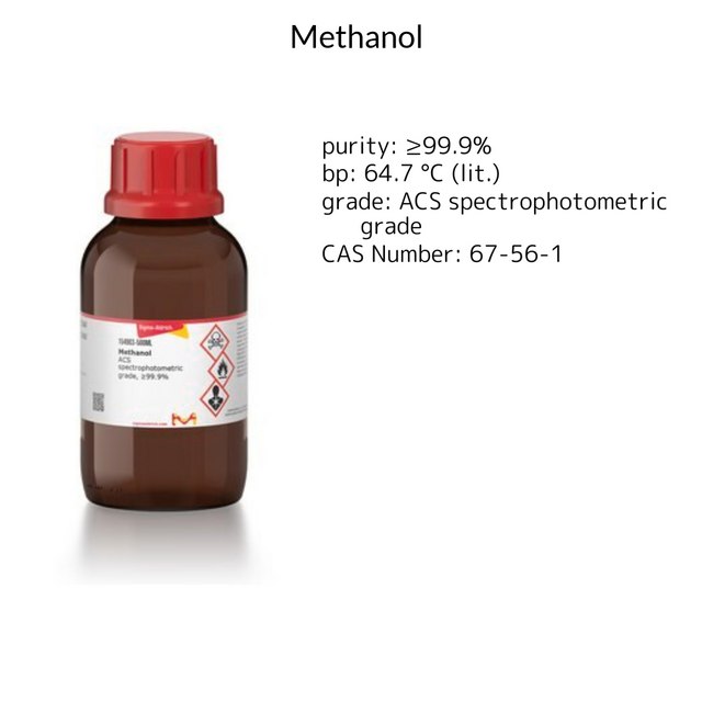 Methanol ACS spectrophotometric grade, ≥99.9%