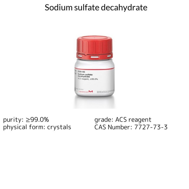 Sodium sulfate decahydrate ACS reagent, ≥99.0%