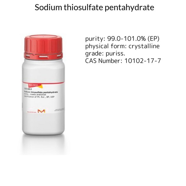 Sodium thiosulfate pentahydrate puriss., meets analytical specification of Ph. Eur., BP, USP