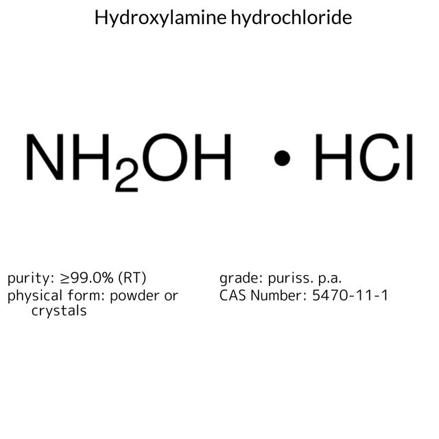 Hydroxylamine hydrochloride puriss. p.a., ACS reagent, ≥99.0% (RT)