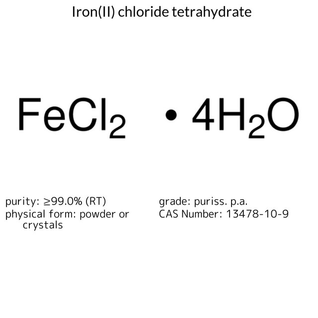 Iron(II) chloride tetrahydrate puriss. p.a., ≥99.0% (RT)