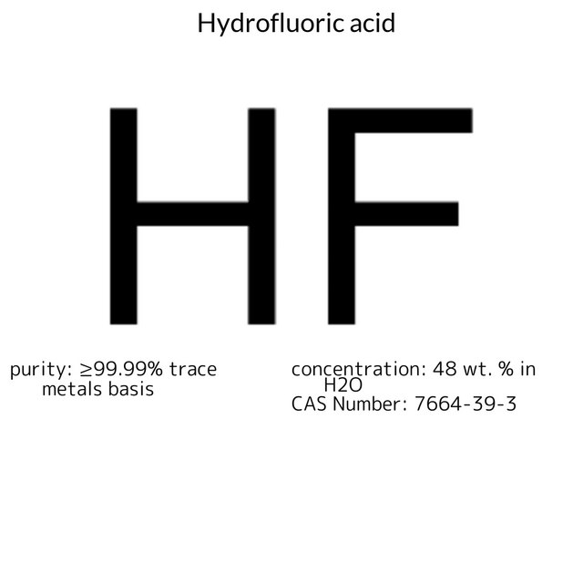 Hydrofluoric acid 48 wt. % in H₂O, ≥99.99% trace metals basis
