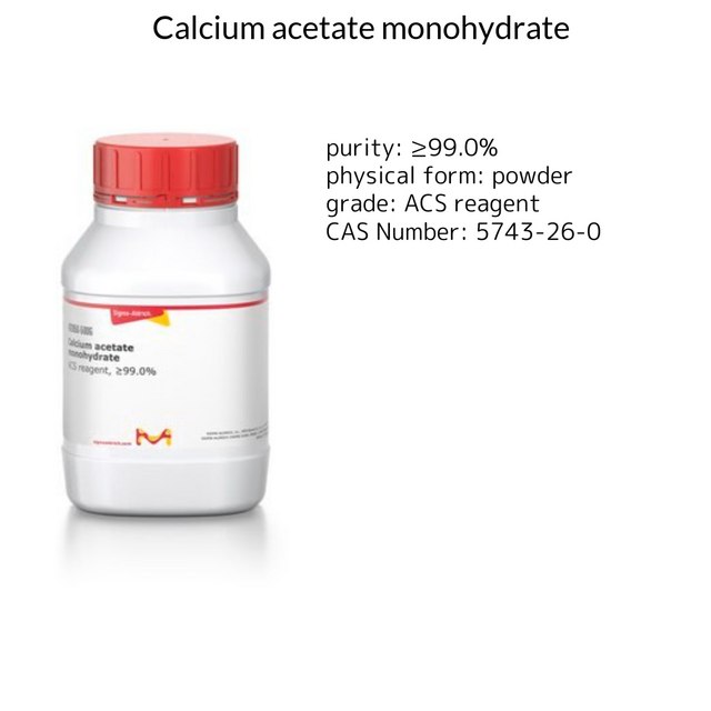 Calcium acetate monohydrate ACS reagent, ≥99.0%