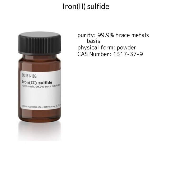Iron(II) sulfide −100 mesh, 99.9% trace metals basis