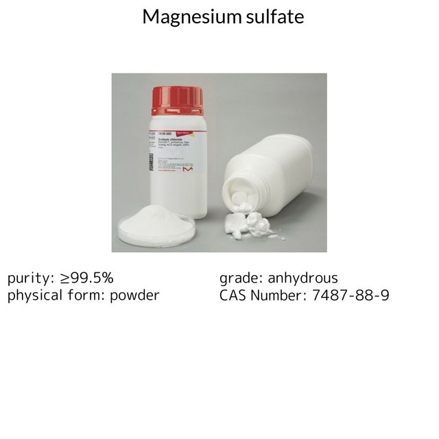 Magnesium sulfate anhydrous, free-flowing, Redi-Dri™, ReagentPlus®, ≥99.5%