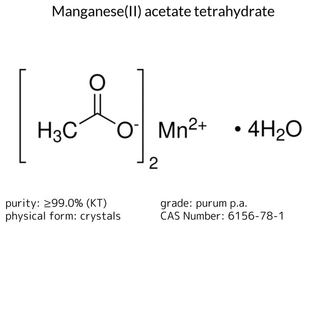 Manganese(II) acetate tetrahydrate purum p.a., ≥99.0% (KT)