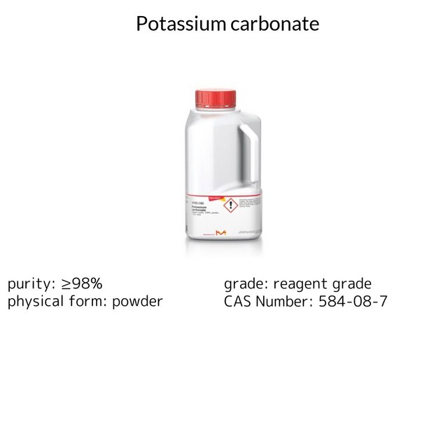 Potassium carbonate reagent grade, ≥98%, powder, −325 mesh