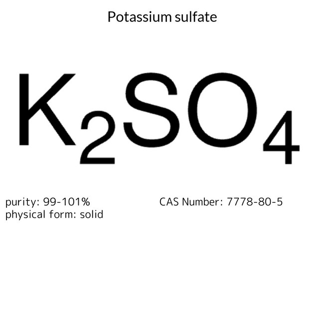 Potassium sulfate meets analytical specification of Ph. Eur., 99-101%