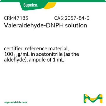 Valeraldehyde-DNPH solution certified reference material, 100 μg/mL in acetonitrile (as the aldehyde), ampule of 1 mL