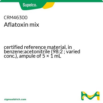 Aflatoxin mix certified reference material, in benzene:acetonitrile (98:2 ; varied conc.), ampule of 5 × 1 mL